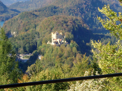  View of Hohenschwangau Castle from Neuschwanstein Castle.